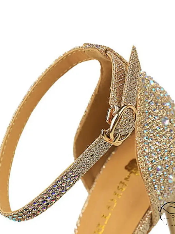 Sweet Stiletto Strap Shiny Rhinestone High Heel