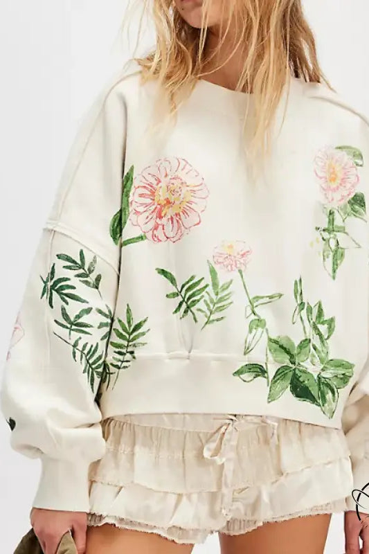 Winter Printing Loose Casual Top All Matching Hoodie