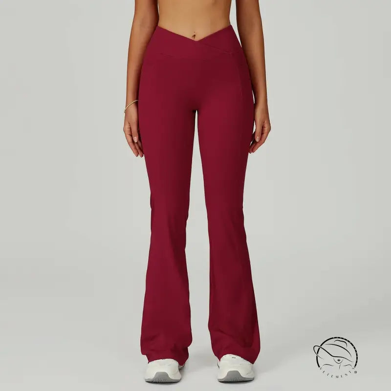 Cross Waist Wide Leg Bootcut Trousers Outdoor