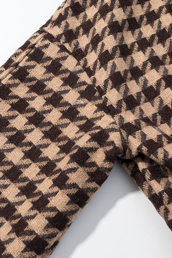 Brown and beige houndstooth langry fashion leggings from Classic Fashionable Stylish Two Piece Set