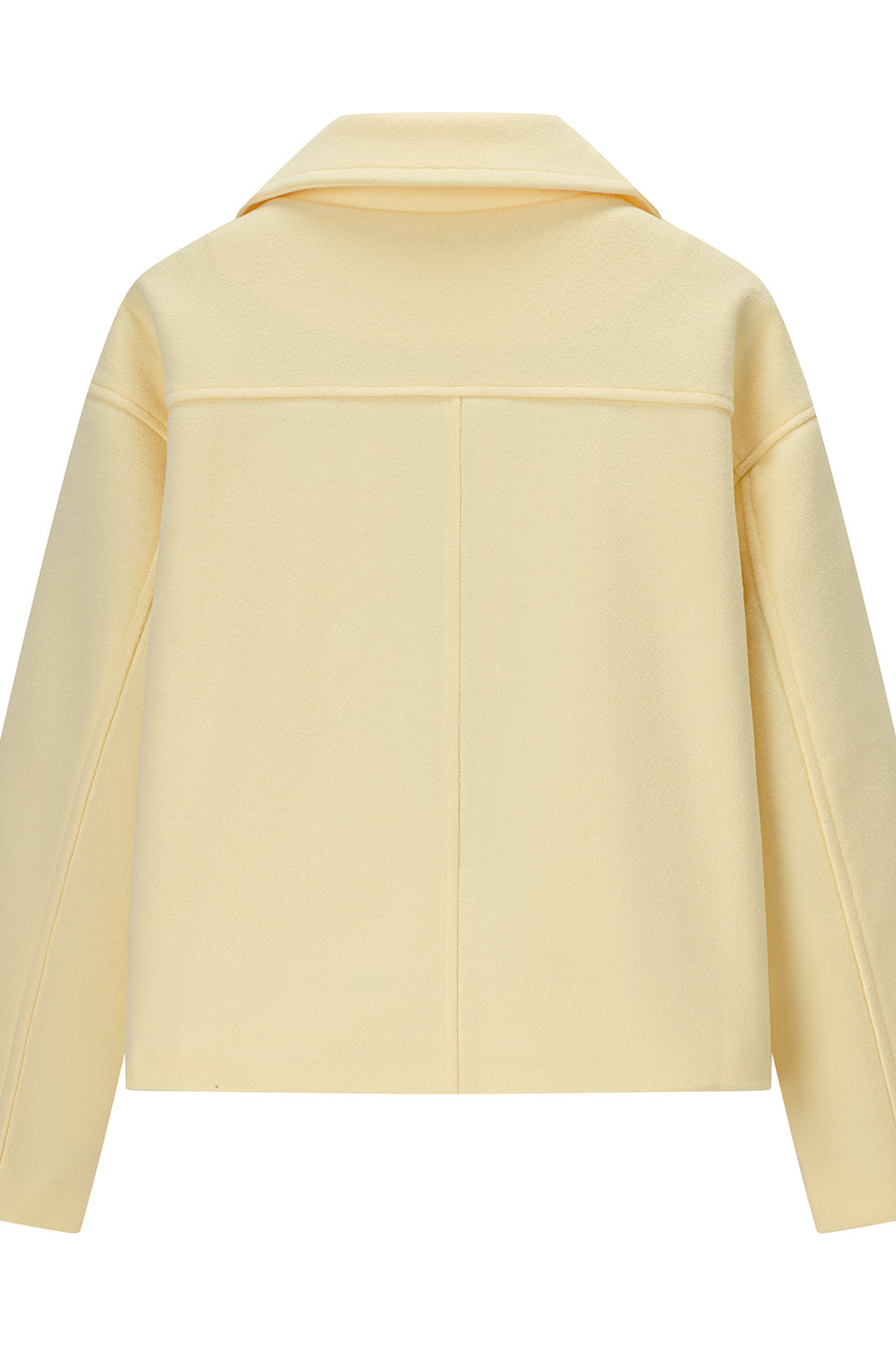 Langry fashion yellow button-up woolen jacket with classic collar