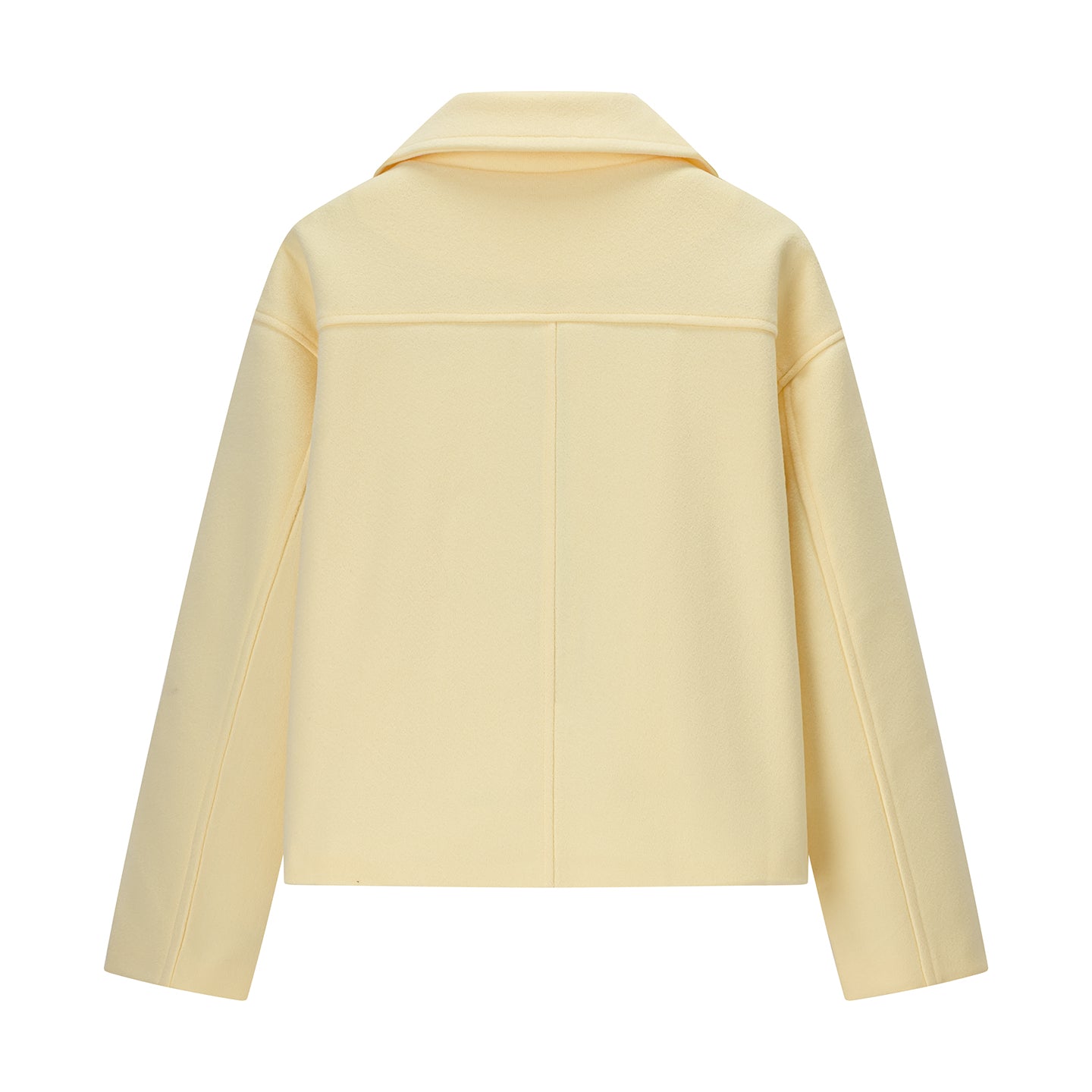 Langry fashion yellow button-up woolen jacket with classic collar