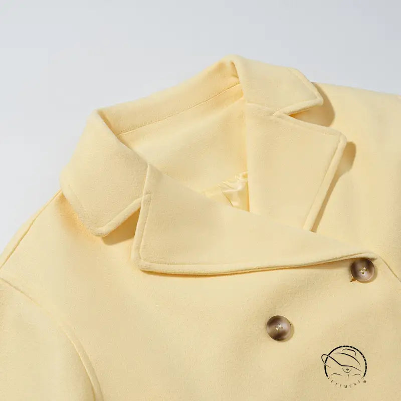 Langry fashion yellow chef jacket in gorgeous short woolen coat style