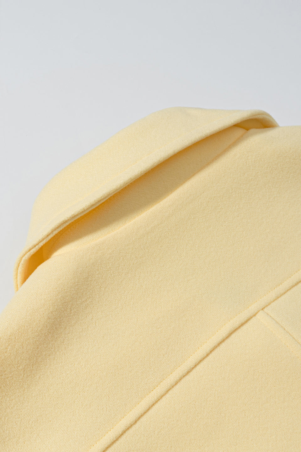 Langry fashion yellow suit jacket with lapel detail in gorgeous short woolen coat