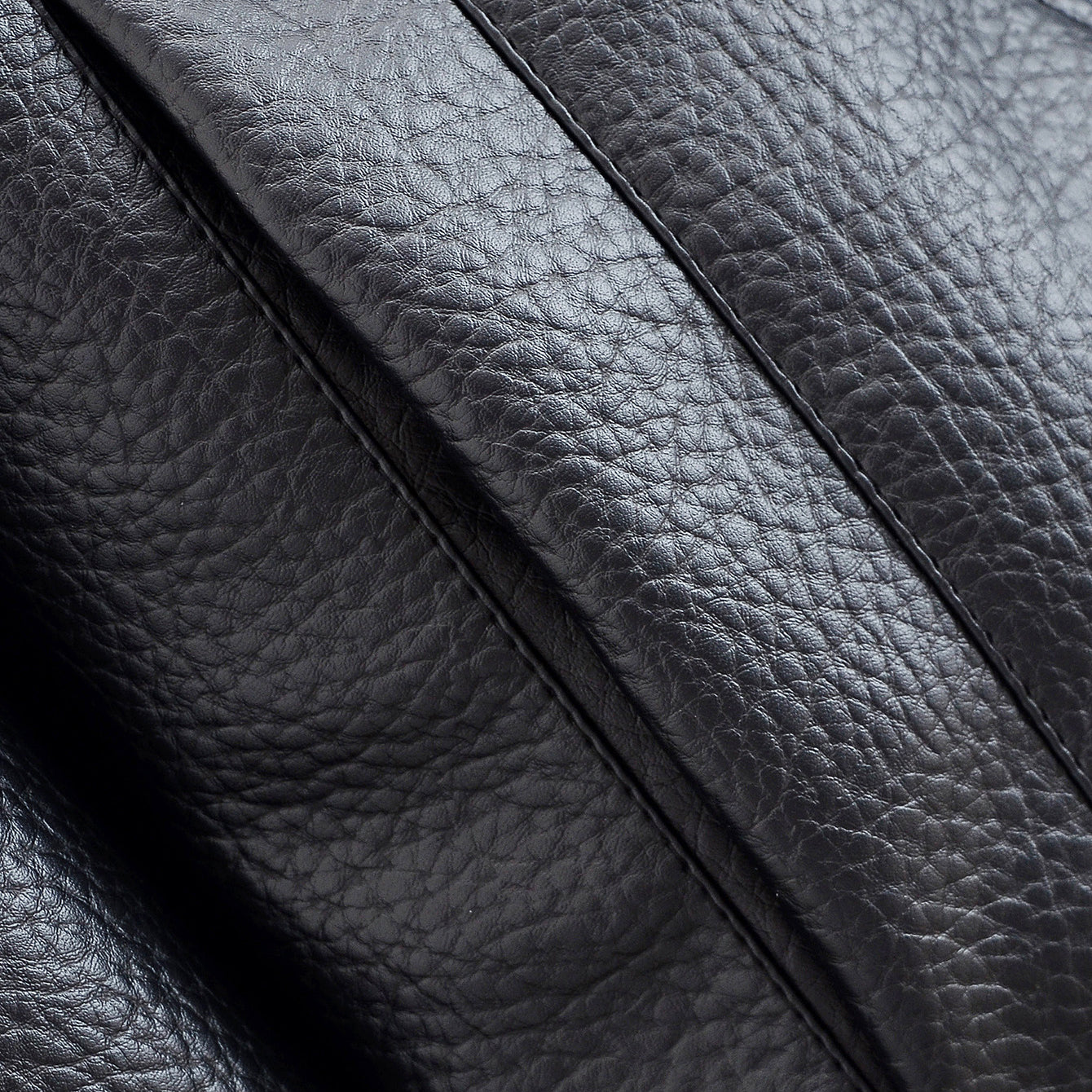 Langry retro pattern faux leather jacket with black textured seams