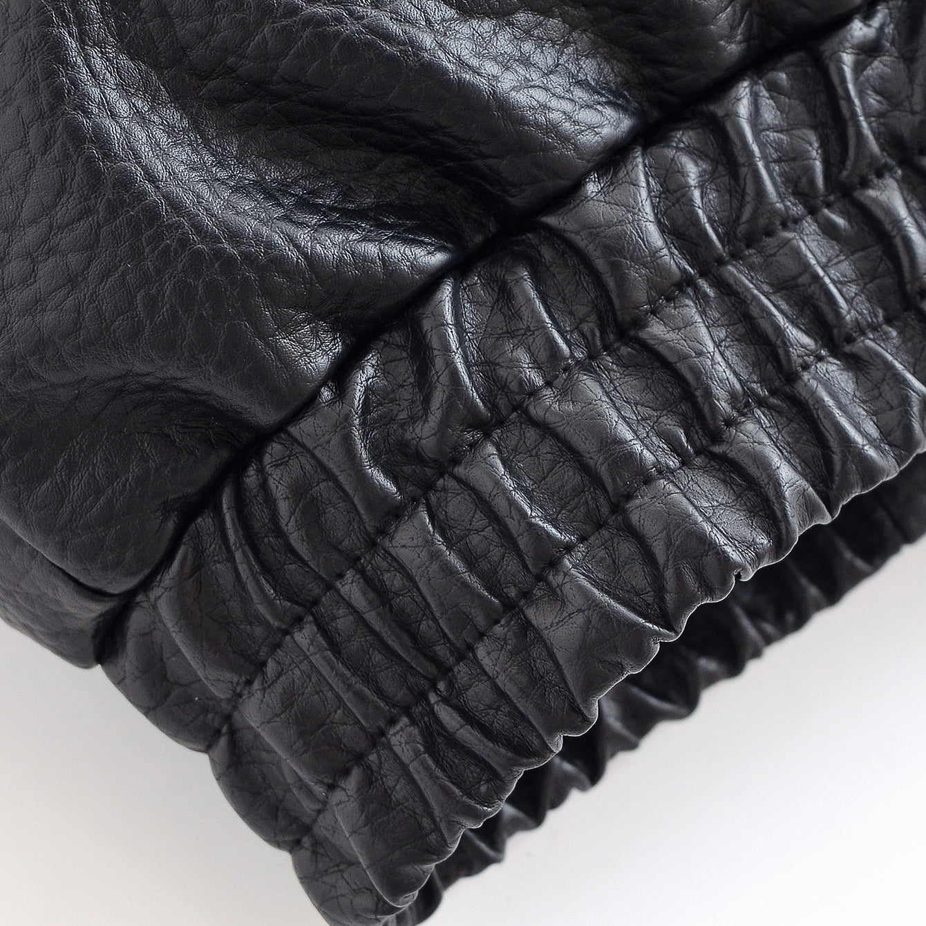 Langry faux leather jacket with black quilted gloves