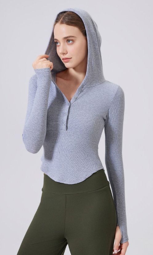 Warm Hoodie Slimming Tops Outerwear Workout