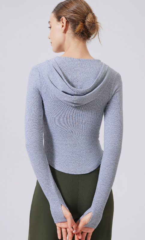 Warm Hoodie Slimming Tops Outerwear Workout