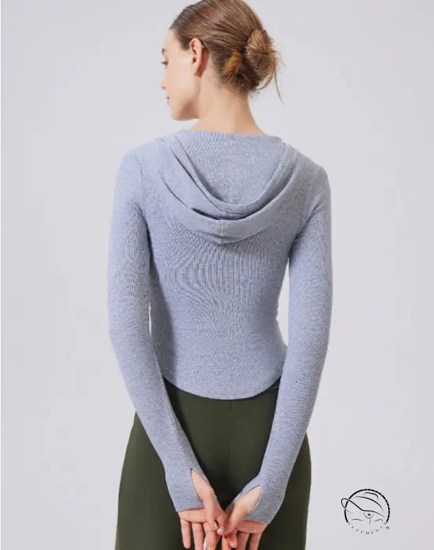 Warm Hoodie Slimming Tops Outerwear Workout