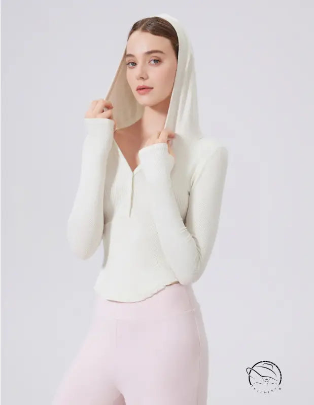 Warm Hoodie Slimming Tops Outerwear Workout