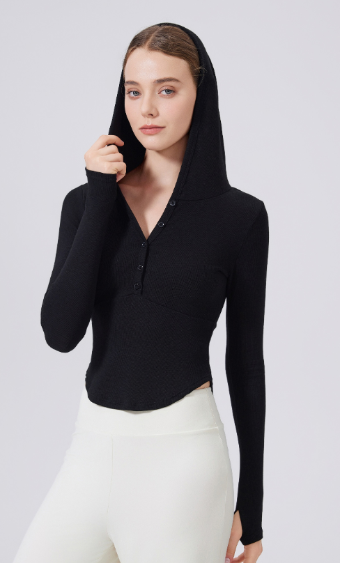 Warm Hoodie Slimming Tops Outerwear Workout