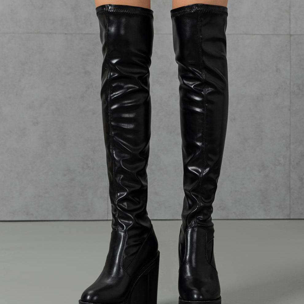 High Heel Waterproof Platform Ankle Boots