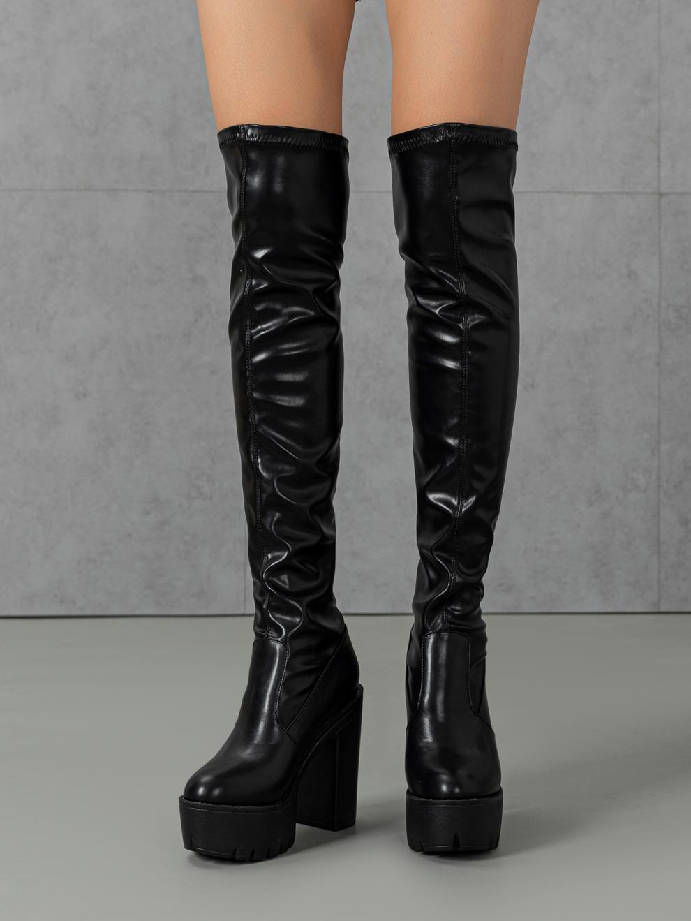 High Heel Waterproof Platform Ankle Boots