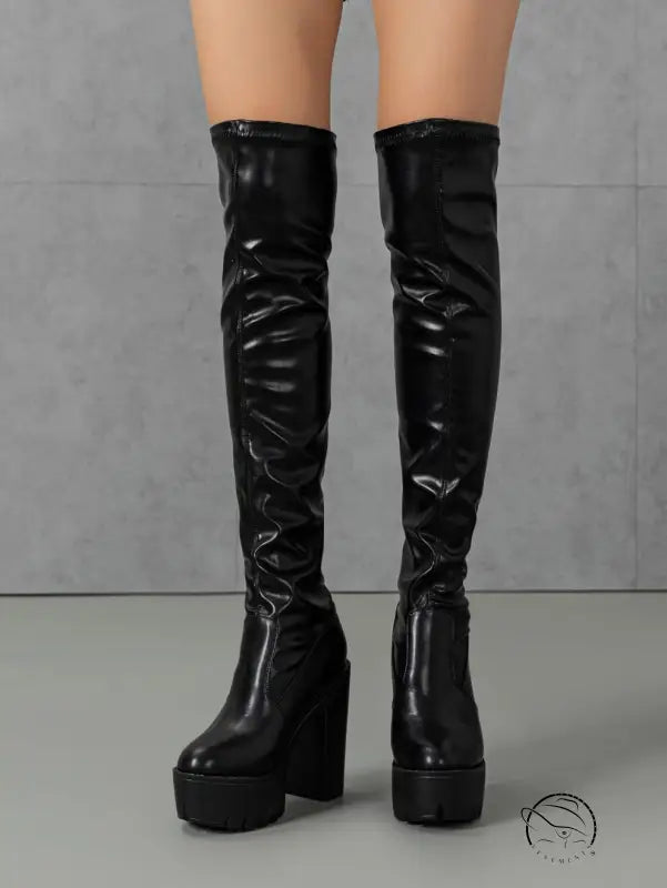 High Heel Waterproof Platform Ankle Boots