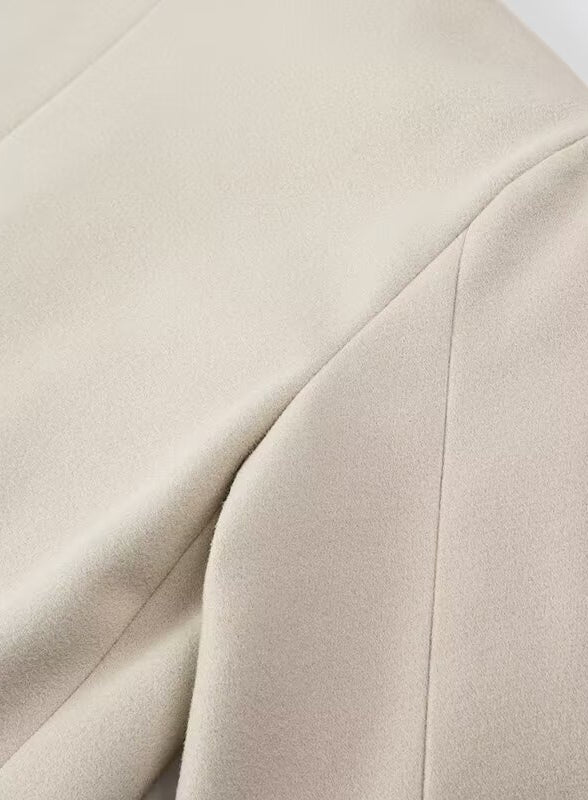 Beige cotton bed skirt with subtle texture in Langry fashion ملابس