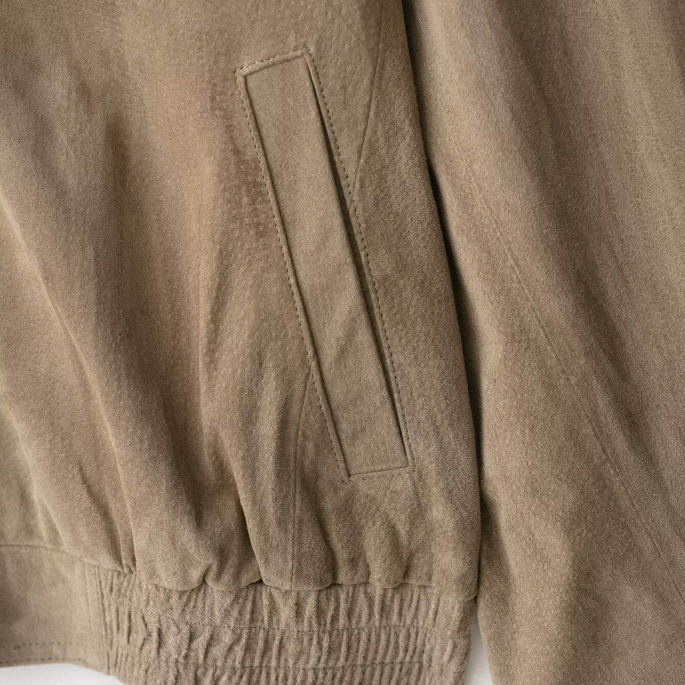 Elegant suede leather coat with khaki corduroy cargo pants, Langry fashion ملابس