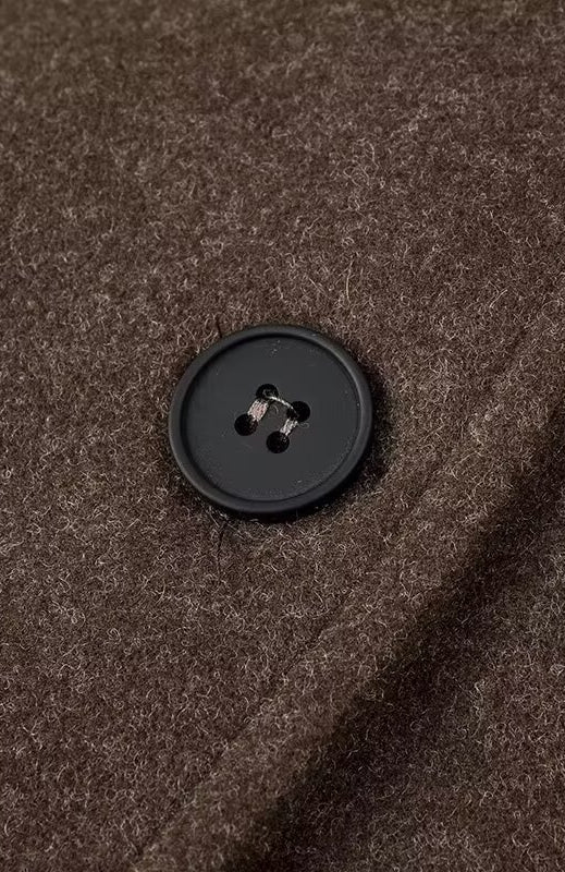 Brown wool button with black center for Langry fashion woolen coat