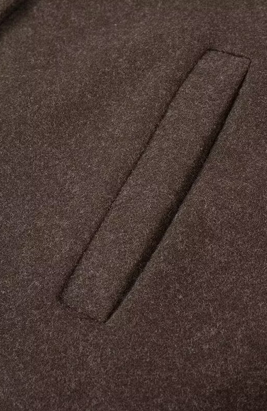 Langry fashion brown wool gloves with elastic wristbands for casual coat