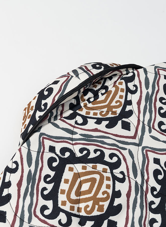 Langry fashion brown and black patterned quilt in winter coat