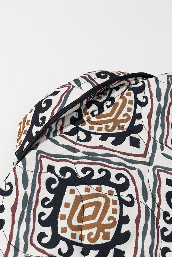 Langry fashion brown and black patterned quilt in winter coat