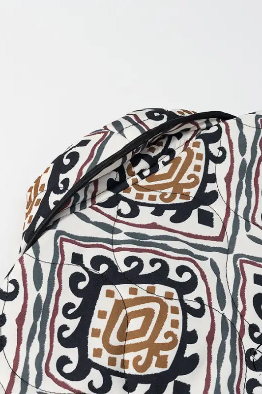 Brown black patterned quilt in Langry fashion winter coat