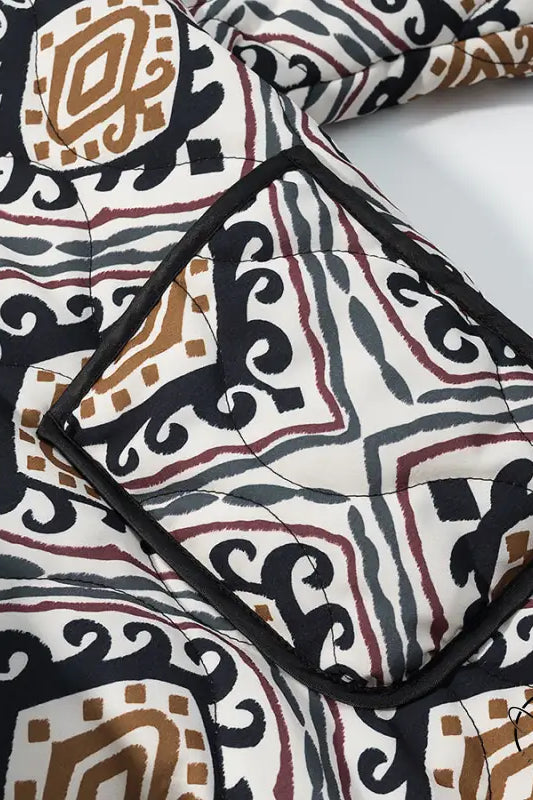 Langry fashion black brown patterned quilted purse with long strap