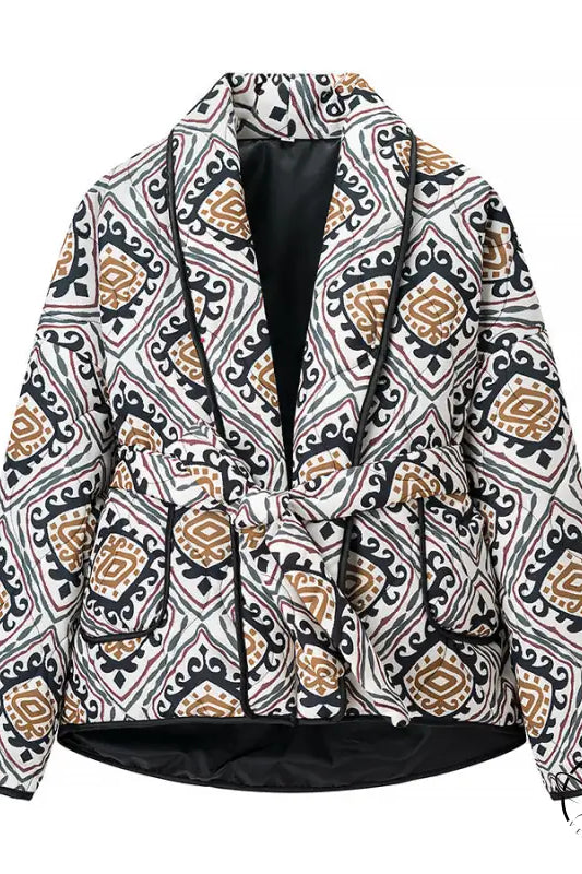 Langry fashion white gold patterned blazer coat with black lining