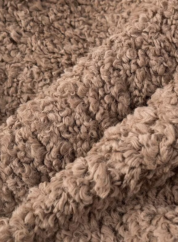 Cozy beige textured throw blanket in Langry fashion terry coat design