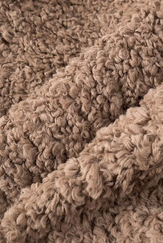 Cozy beige textured throw blanket in Langry fashion terry coat design