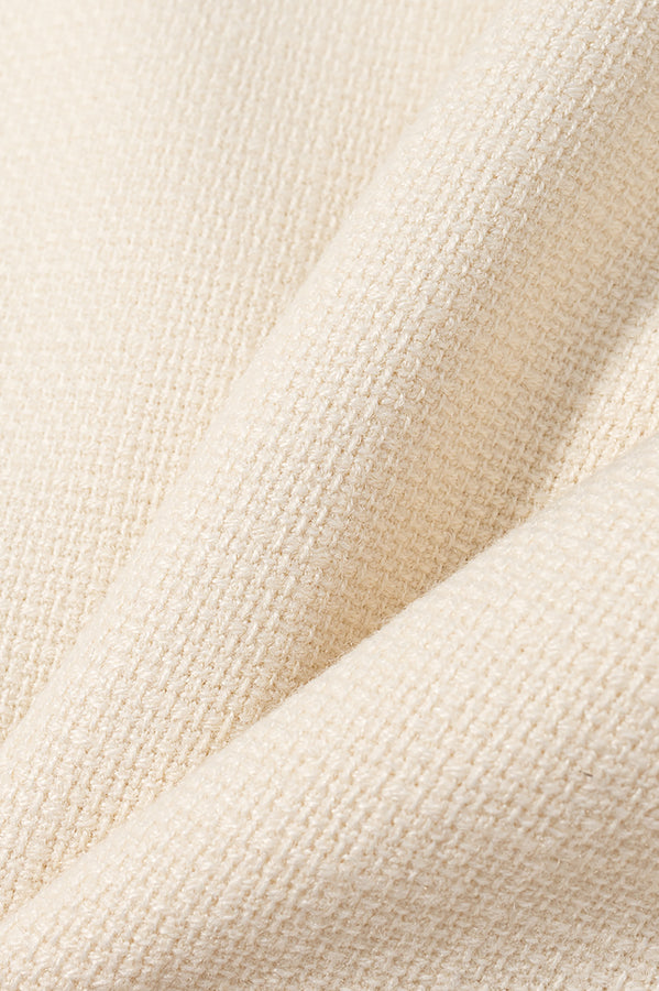 Langry fashion cream-colored textured cotton linen short coat fabric