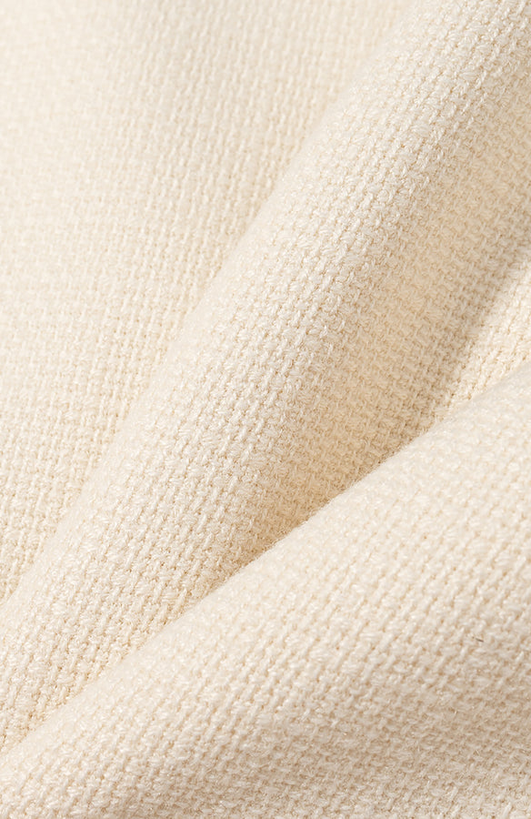 Langry fashion cream-colored textured cotton linen short coat fabric