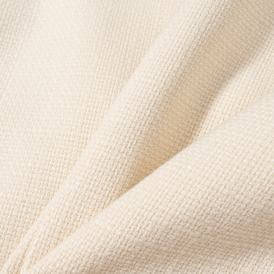 Langry fashion cream-colored textured cotton linen short coat fabric