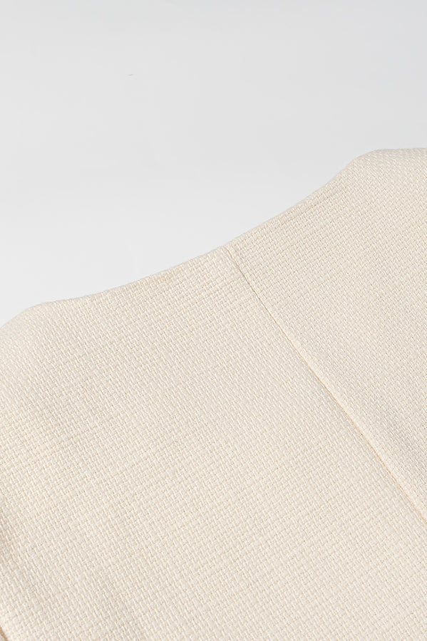 Langry fashion cream-colored textured sweater in classic short coat style