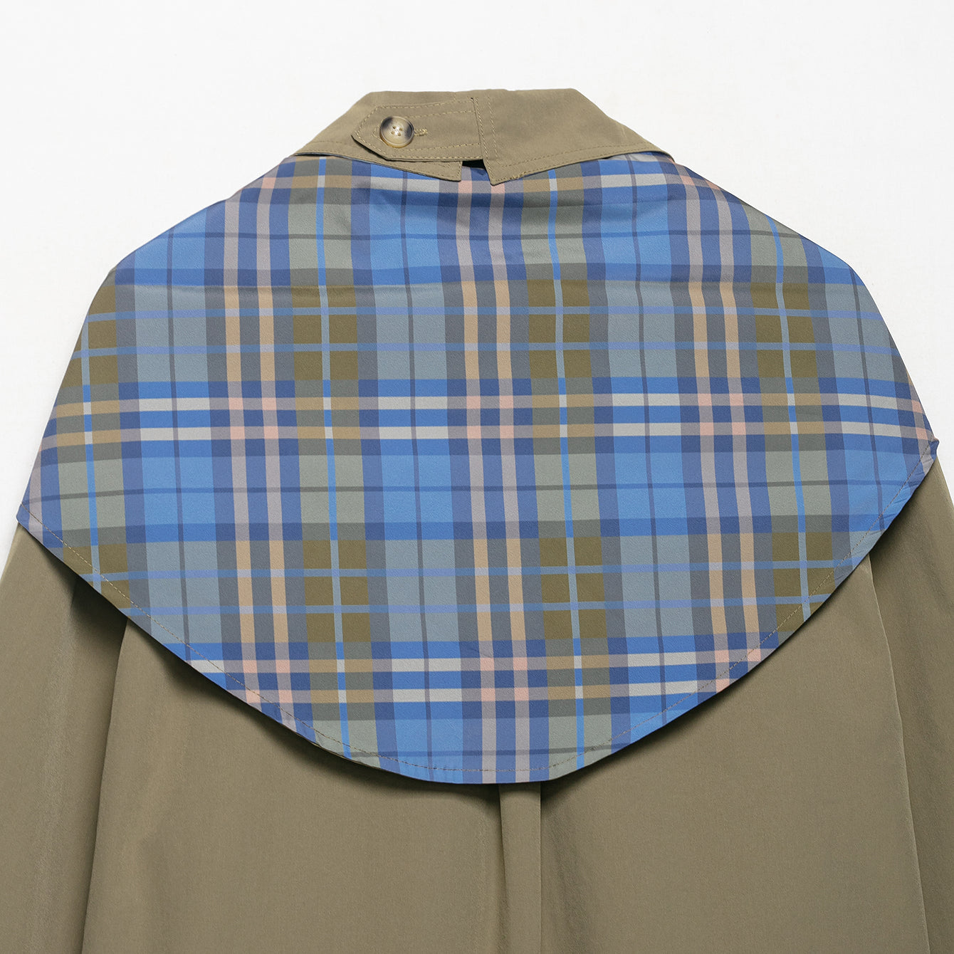 Burberry Plaid Shirt Collar on Langry Fashion Scarf Coat