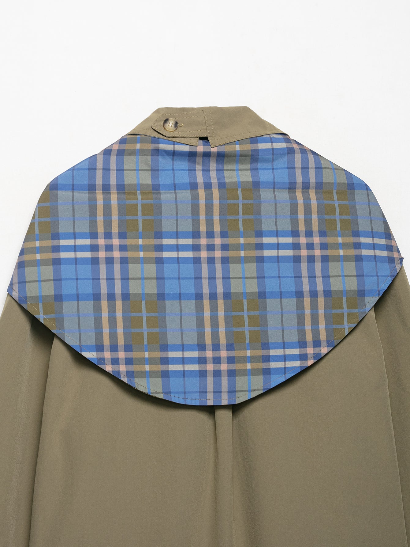 Burberry Plaid Shirt Collar on Langry Fashion Scarf Coat