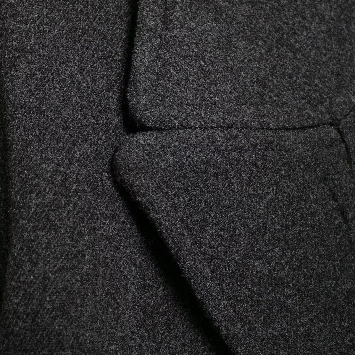 Langry fashion charcoal gray wool double-breasted blazer with notched lapels