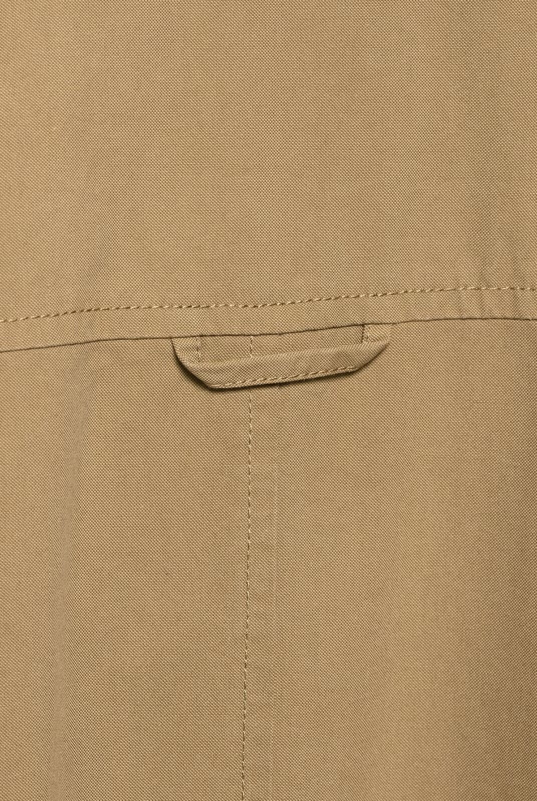 Elegant fur collar bomber jacket with beige canvas utility pocket