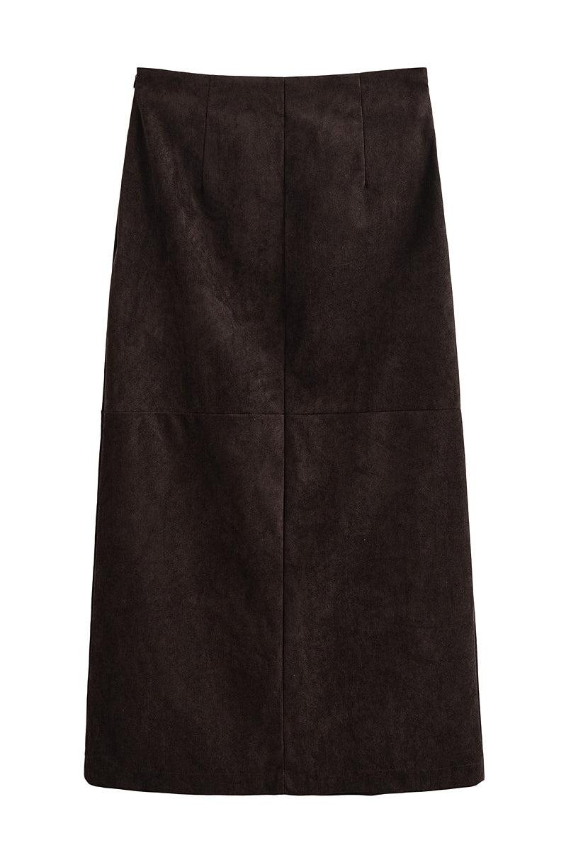 Brown leather apron with pockets for Langry fashion ملابس