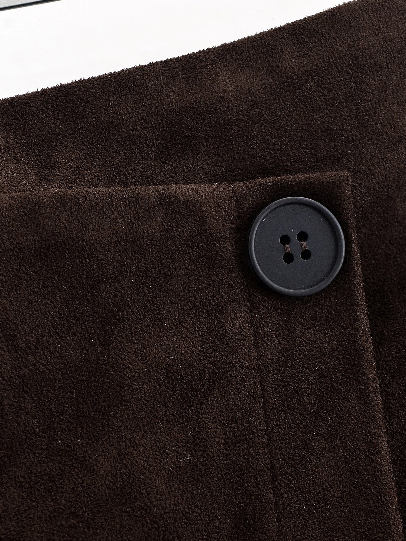 Brown suede jacket with black buttons in Langry fashion ملابس skirt