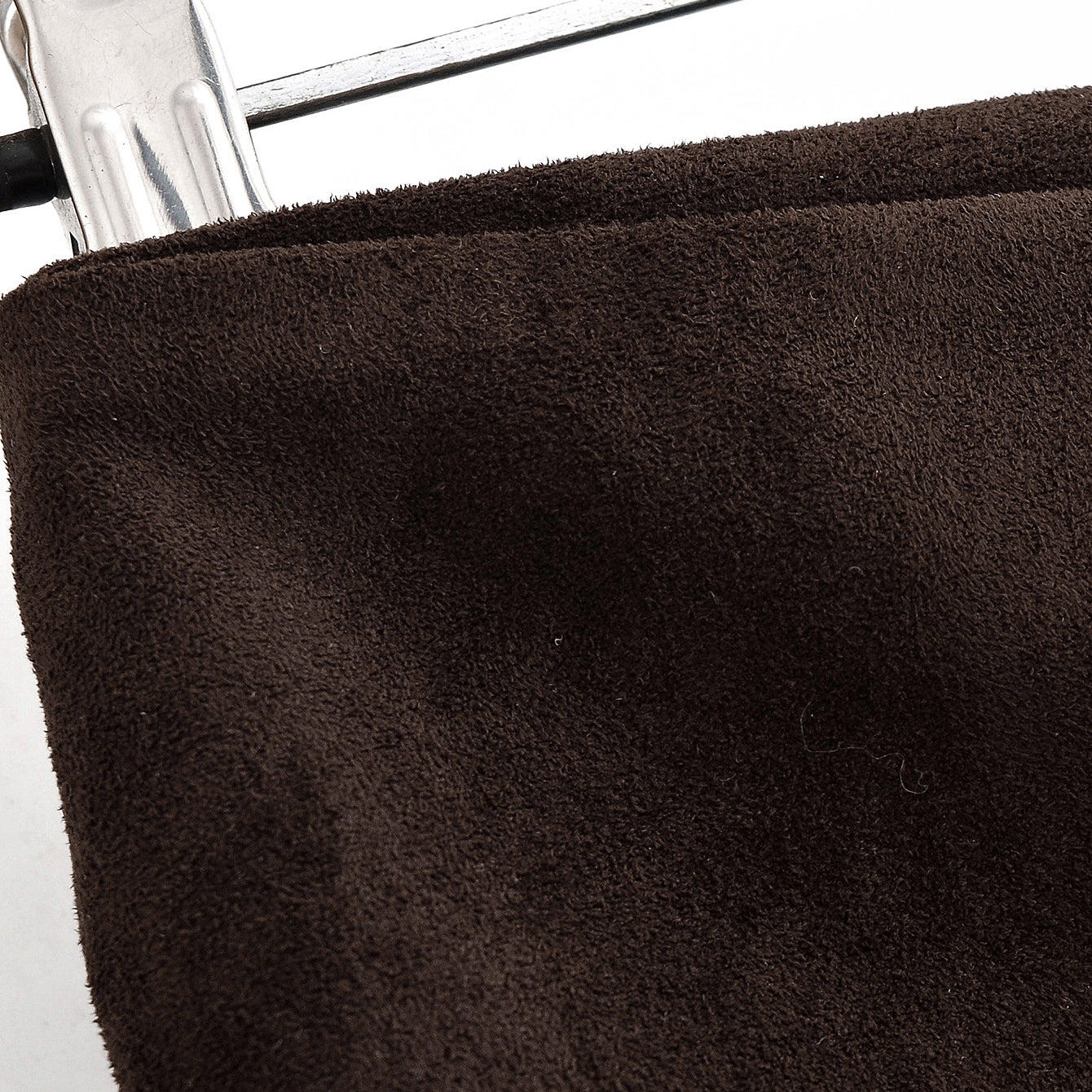 Brown microfiber towel on metal clip hanger for Langry fashion skirt