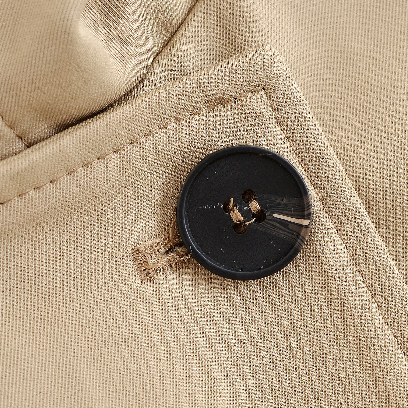 Langry fashion black button with gold accents on Enchanting Capable Short Khaki Trench Coat