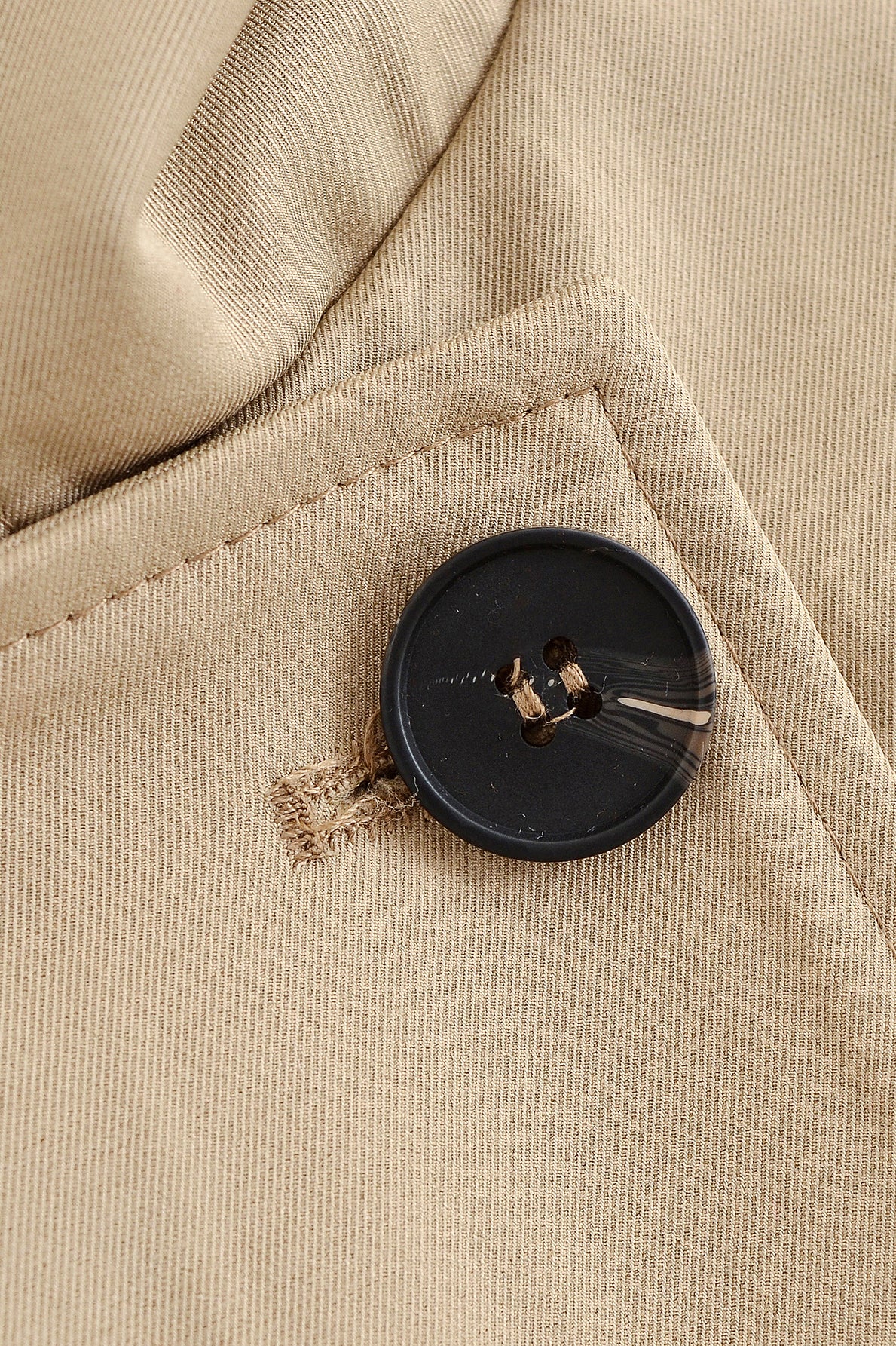 Langry fashion black button with gold accents on Enchanting Capable Short Khaki Trench Coat