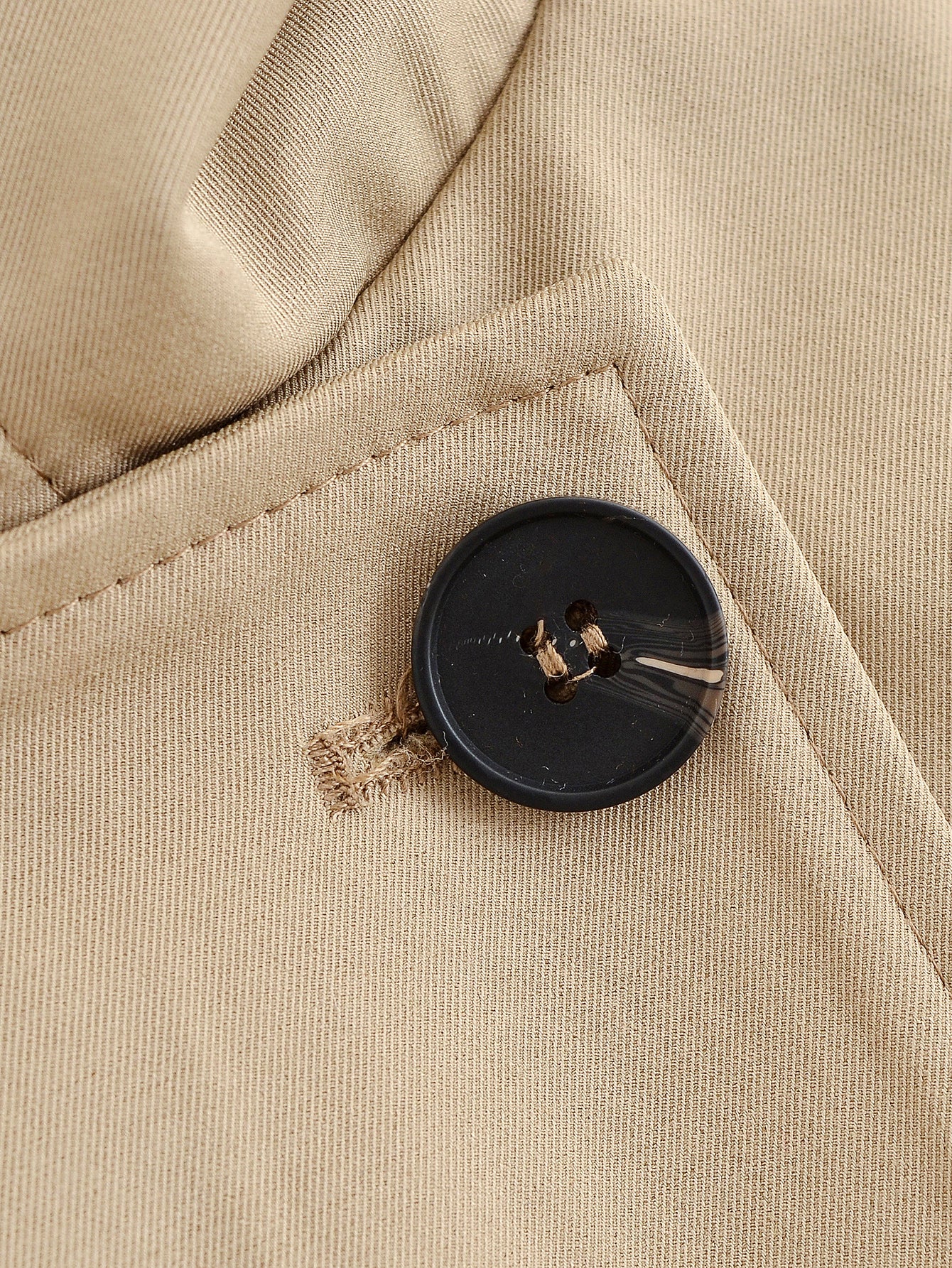 Langry fashion black button with gold accents on Enchanting Capable Short Khaki Trench Coat