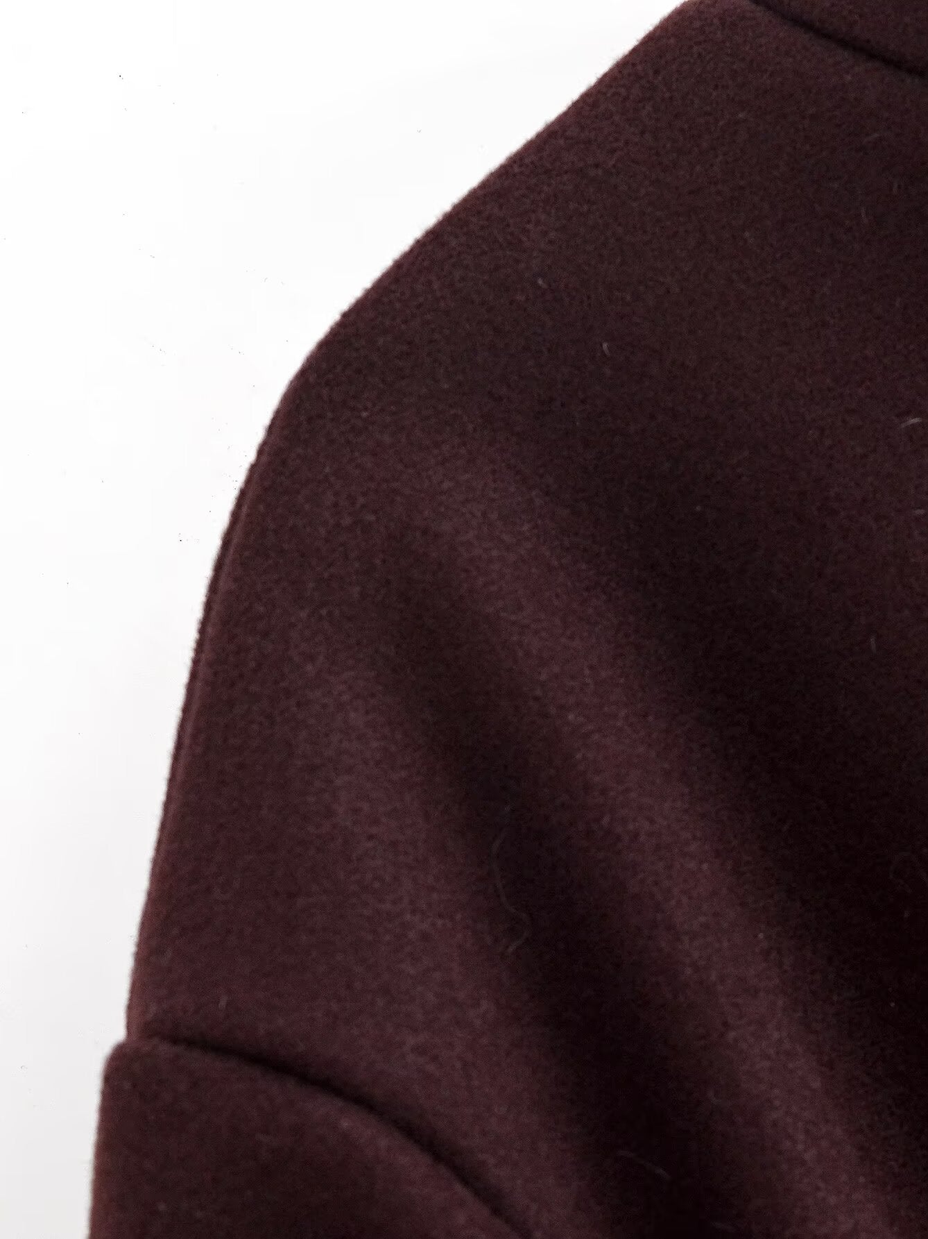 Maroon langry fashion fleece hoodie with ribbed cuffs and hem