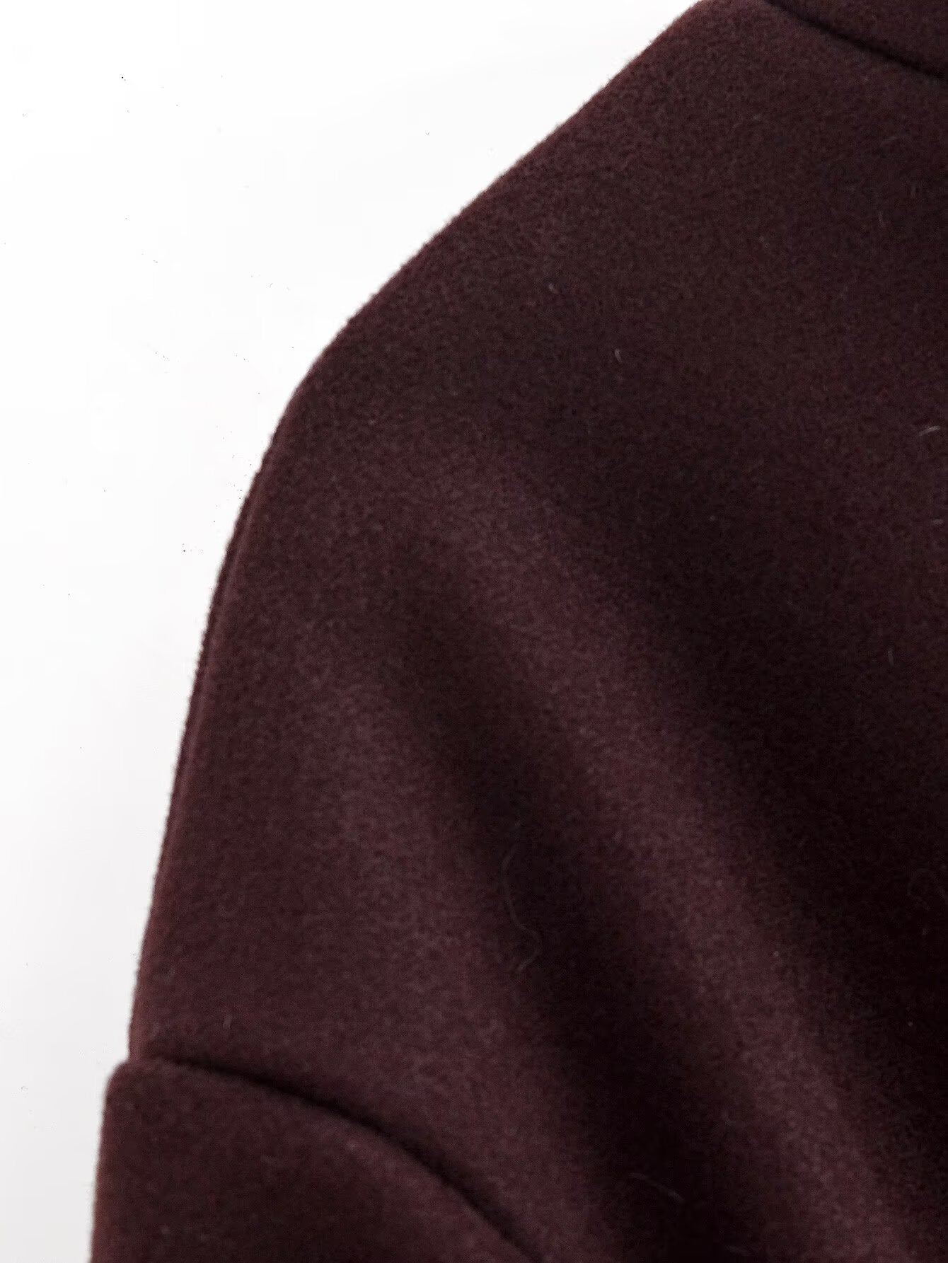 Maroon langry fashion fleece hoodie with ribbed cuffs and hem