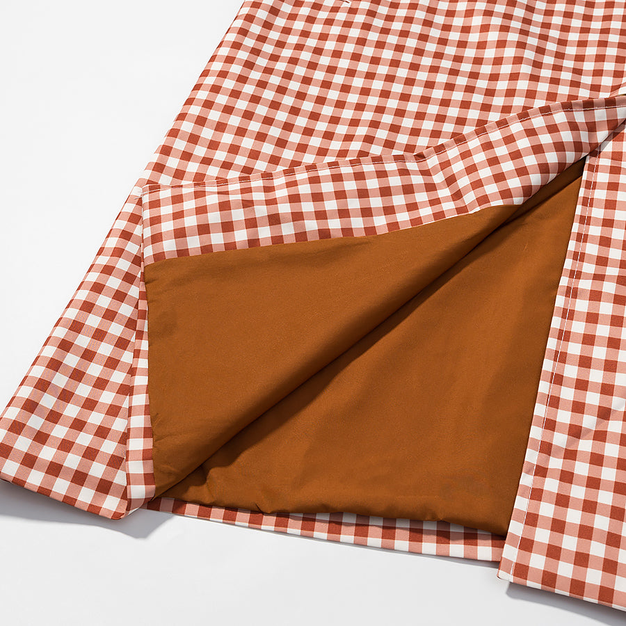 Casual Plaid Trench Coat in langry fashion ملابس with checkered lining