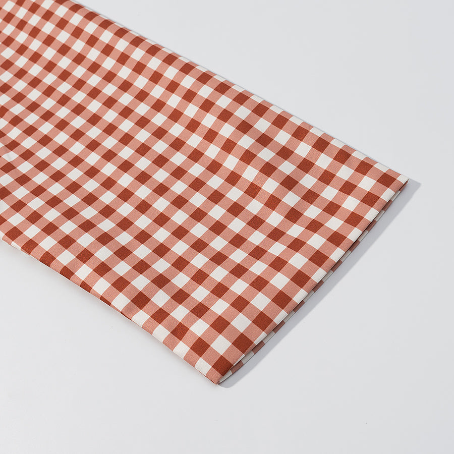 Casual Plaid Trench Coat with red and white gingham table runner, Target fashion