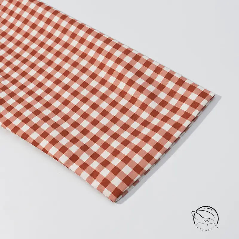 Red and white gingham langry fashion table runner in Casual Plaid Trench Coat