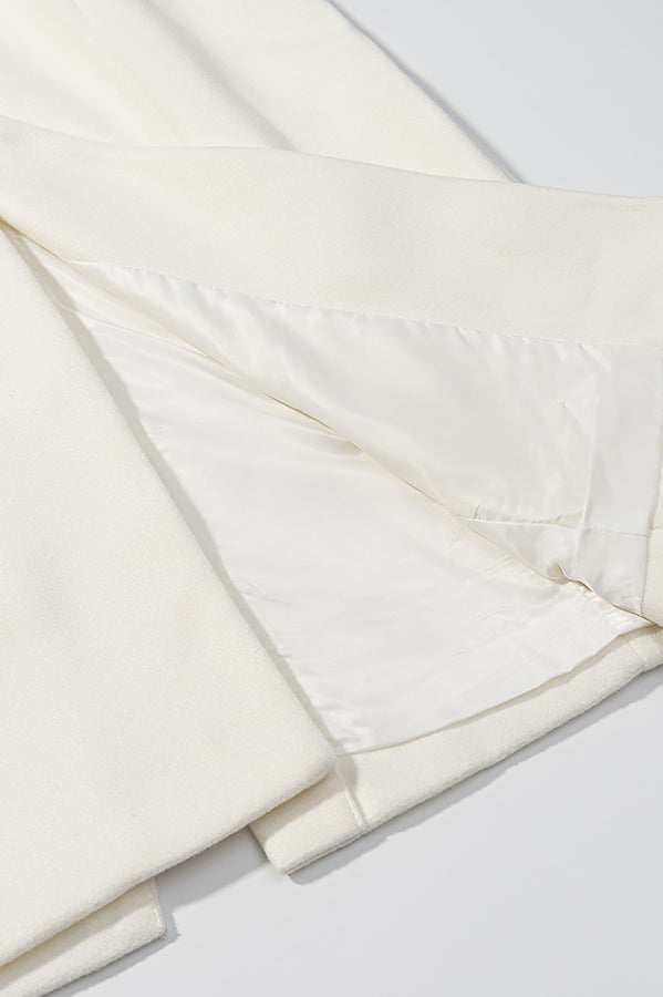 Langry fashion cream-colored silk pajama pants with elastic waistband and side pockets for cozy woolen coat