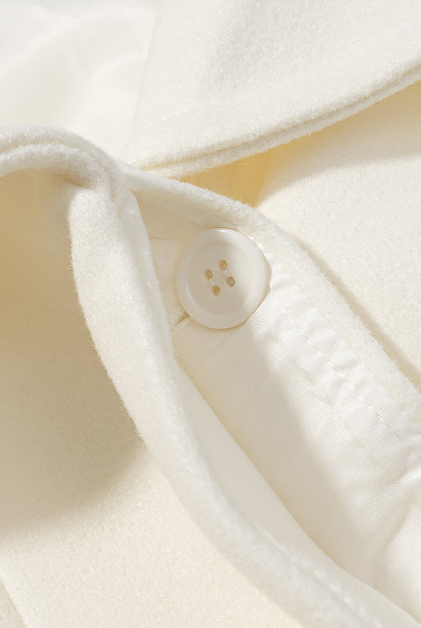 Cozy langry fashion woolen coat with white quilted mattress topper